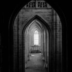 Monochrome Photo Of Dark Hallway